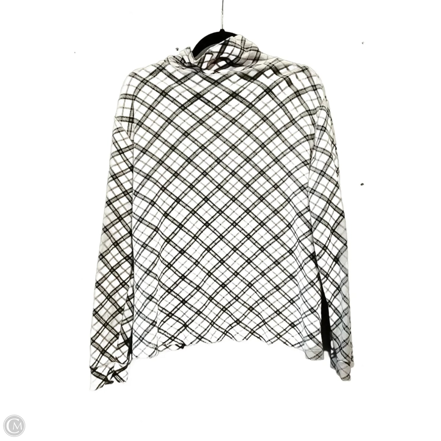 Top Long Sleeve By Basic Editions In Plaid Pattern, Size: Xl