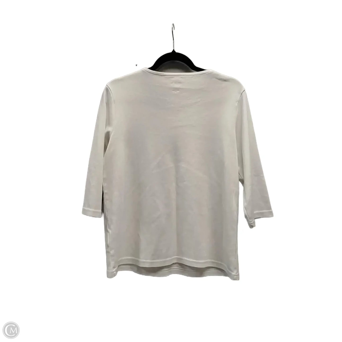 Top Long Sleeve By Blair In White, Size: M