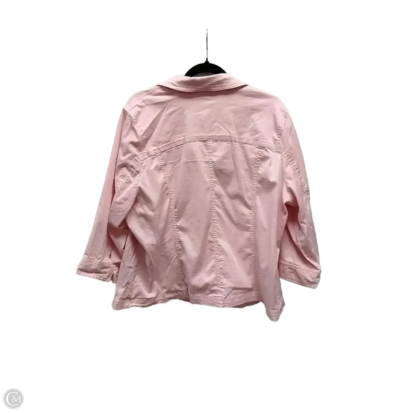 Jacket Denim By Cj Banks In Pink Denim, Size: 2x