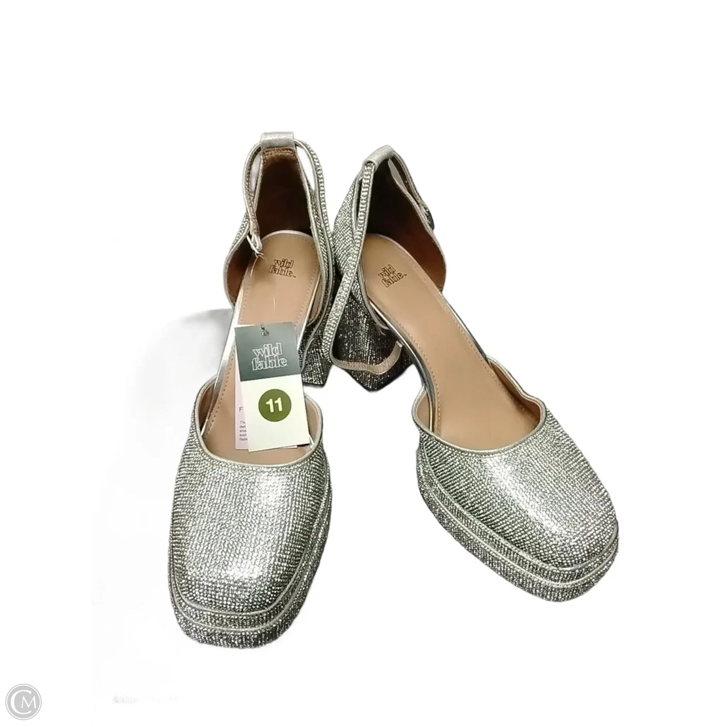 Shoes Heels Wedge By Wild Fable In Silver, Size: 11