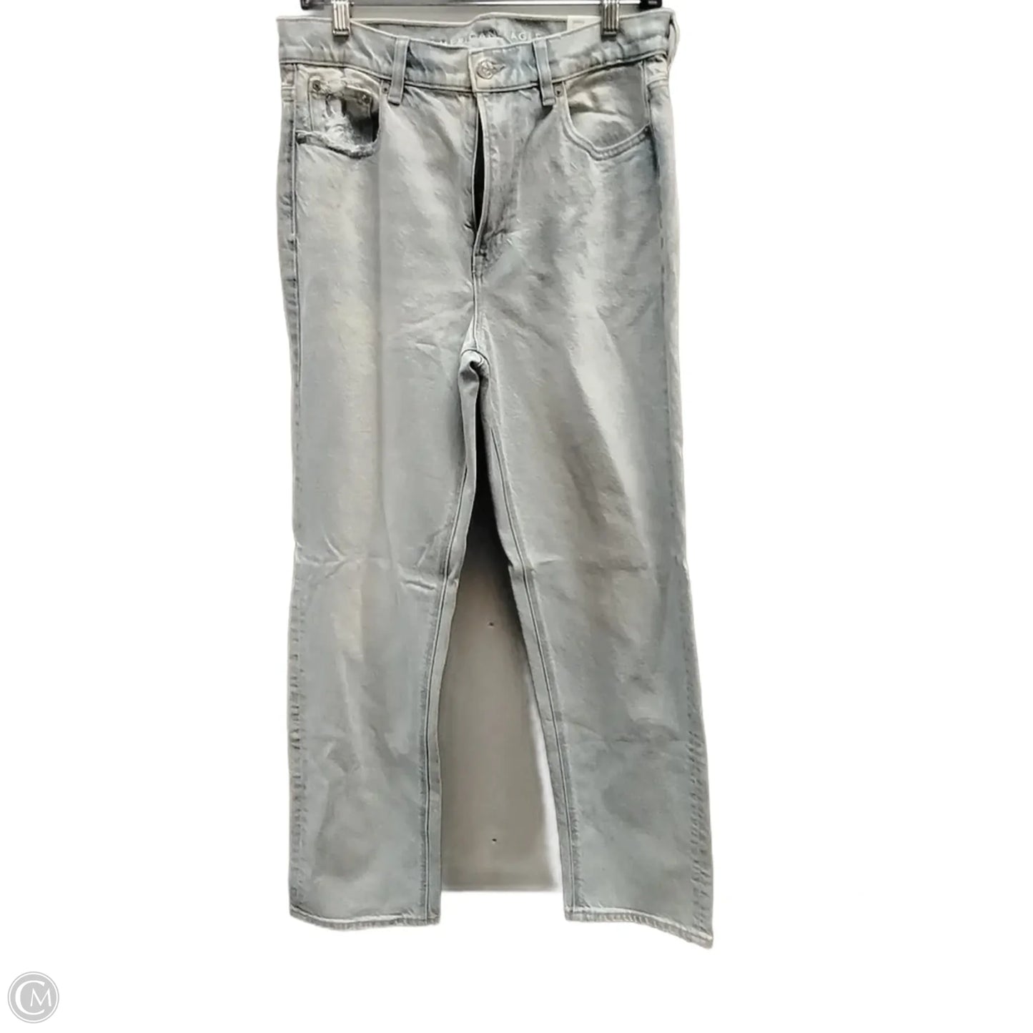 Jeans Straight By American Eagle In Blue Denim, Size: 10