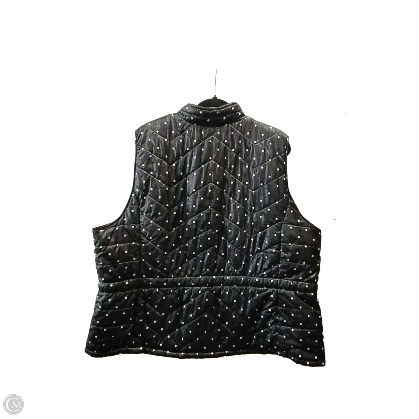 Vest Puffer & Quilted By Basic Editions In Polkadot Pattern, Size: 3x