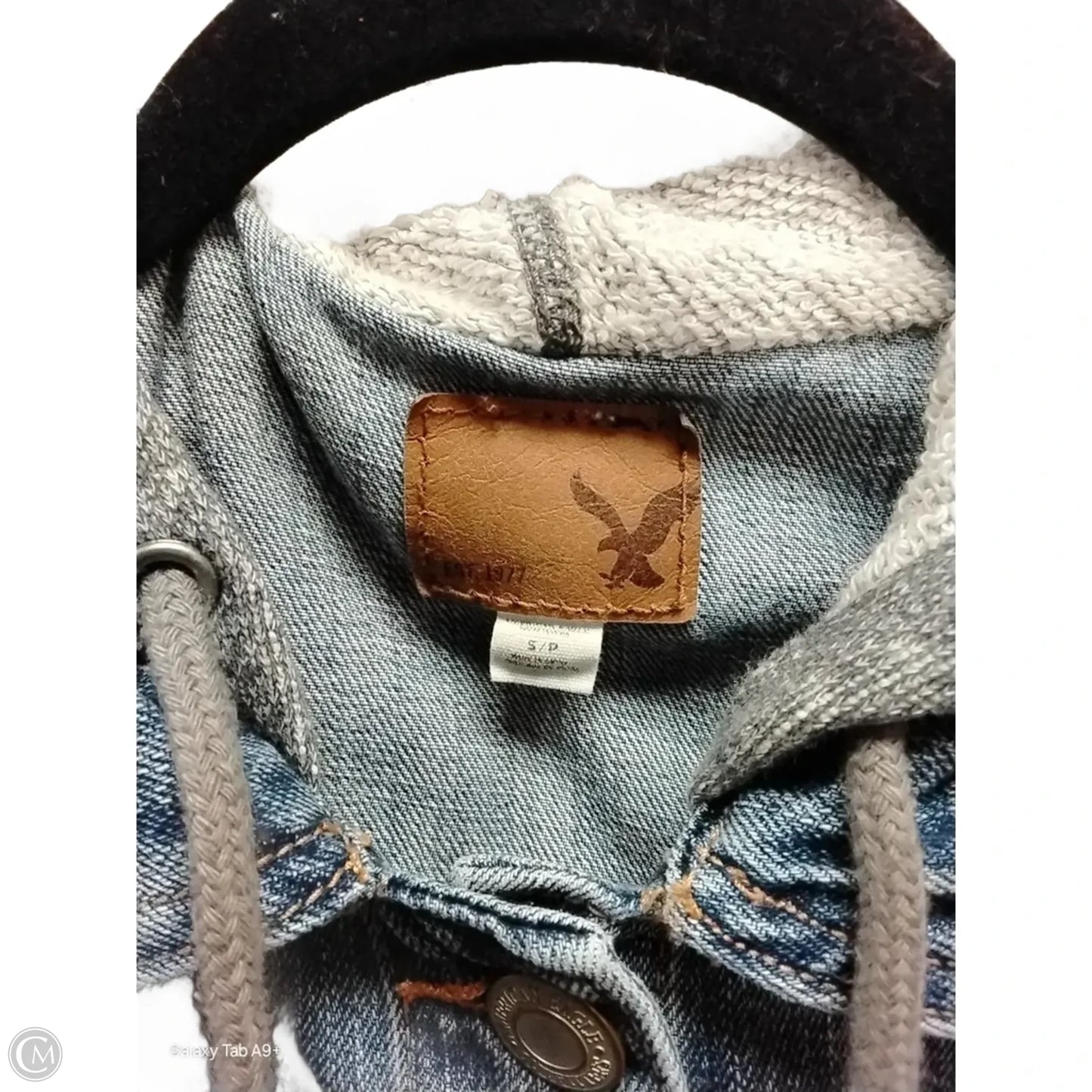 Jacket Denim By American Eagle In Blue & Grey, Size: Sp