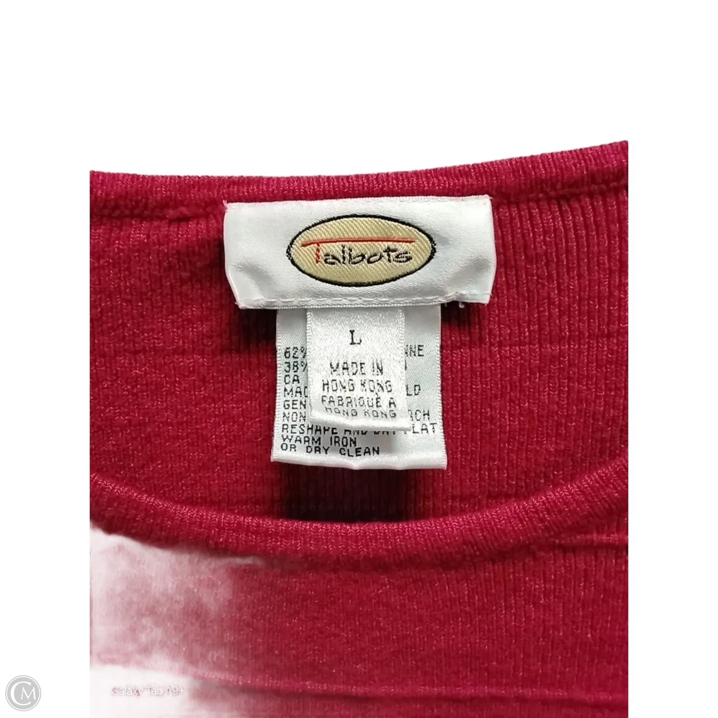 Sweater Short Sleeve By Talbots In Red, Size: L