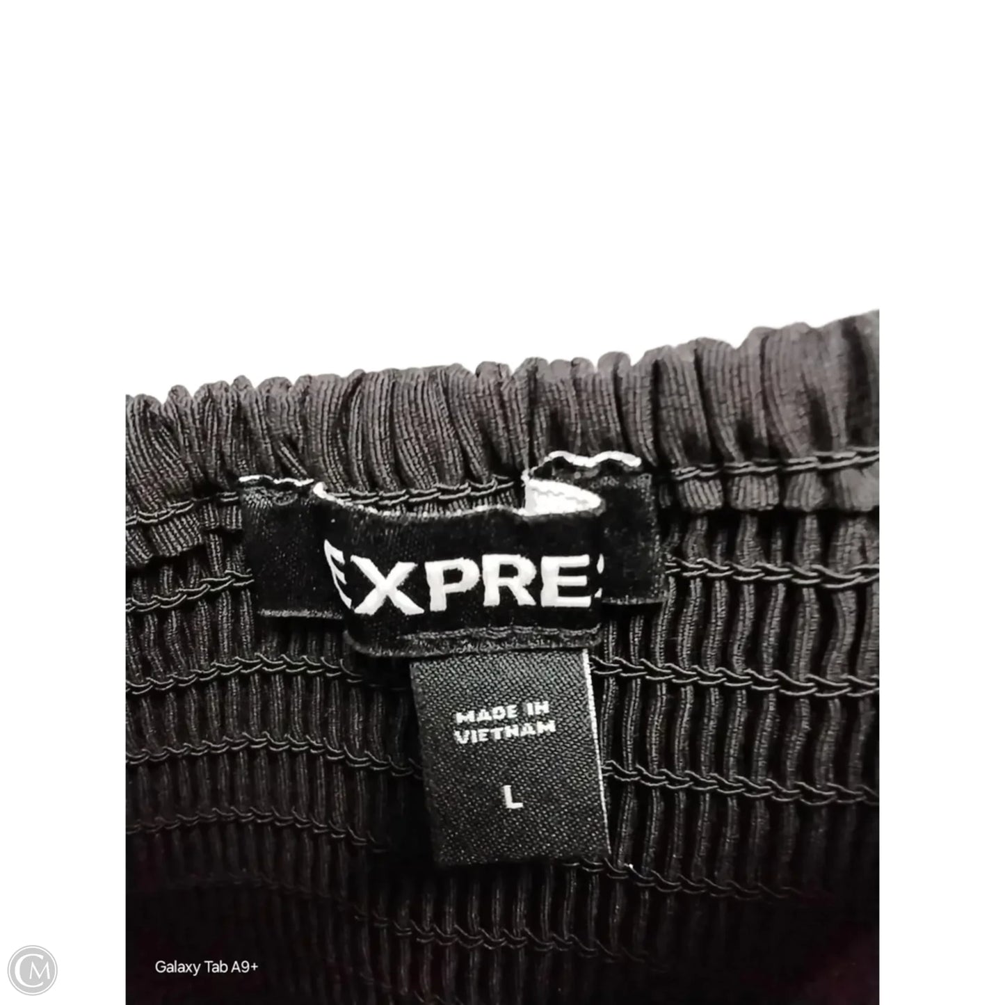 Top Short Sleeve By Express In Black, Size: L