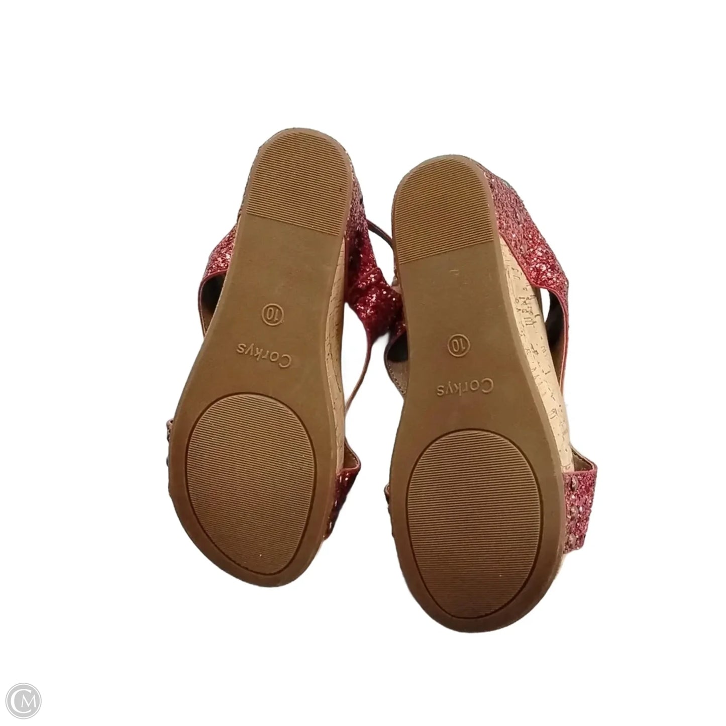 Sandals Heels Wedge By Corkys In Red, Size: 10