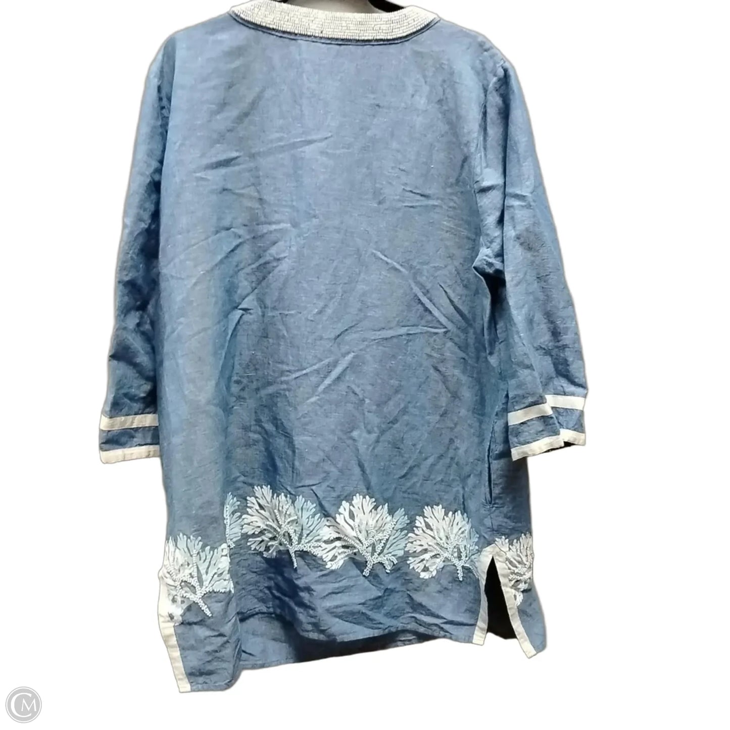 Top Long Sleeve By Talbots In Blue Denim, Size: Xl