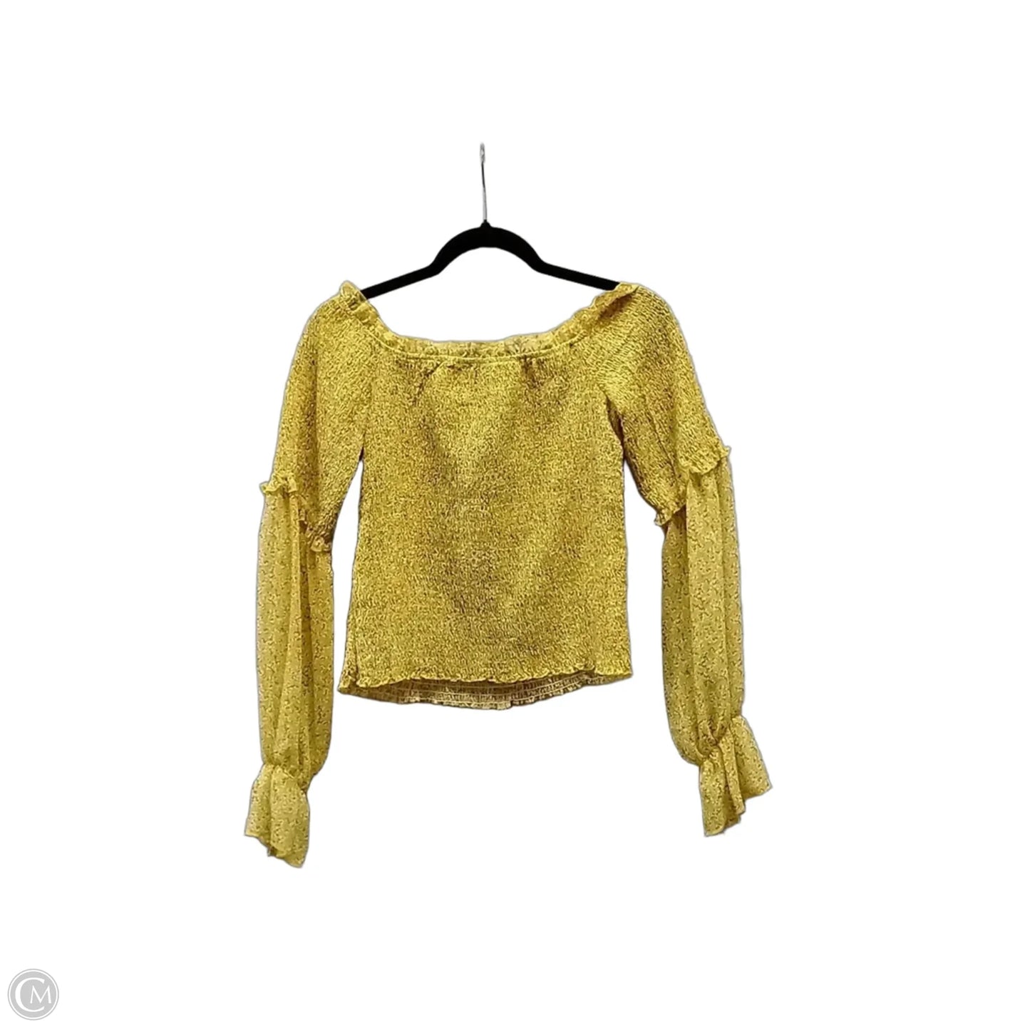 Blouse Long Sleeve By Missguided In Yellow, Size: 8