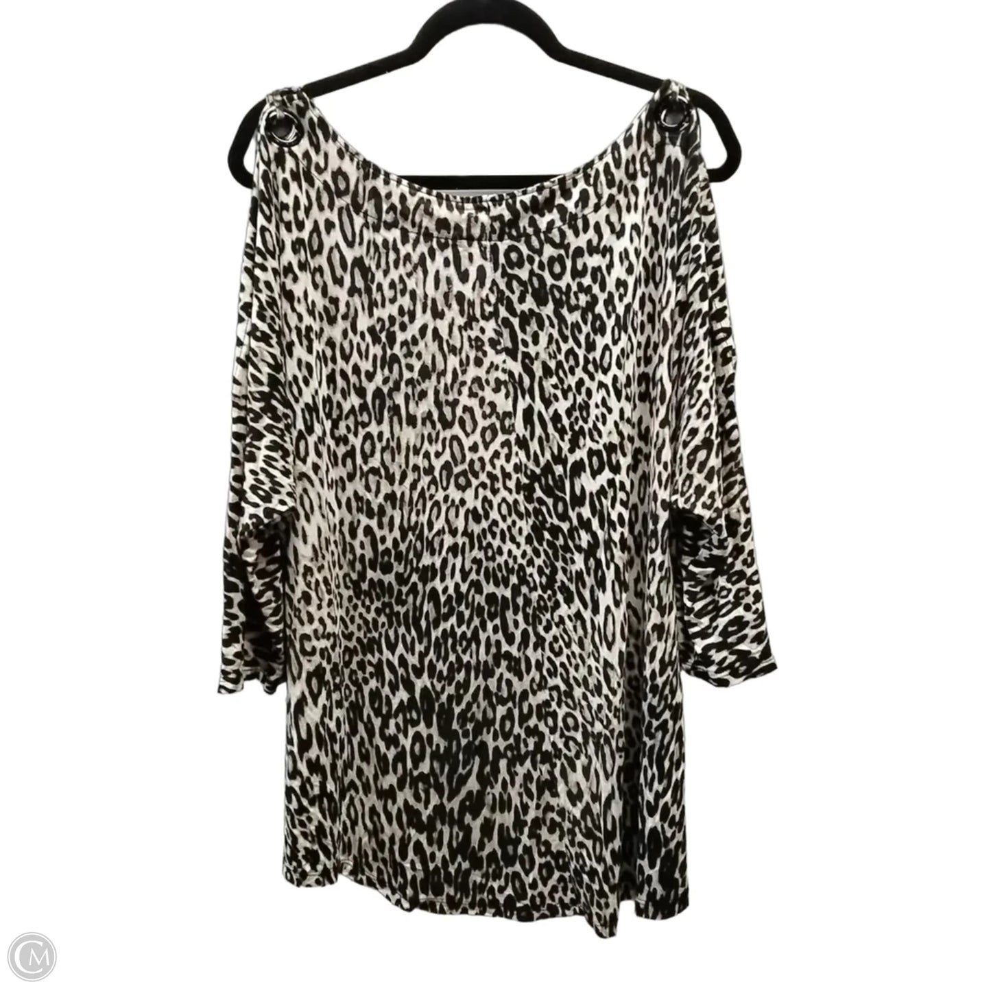 Blouse Short Sleeve By Cable And Gauge In Animal Print, Size: 1x
