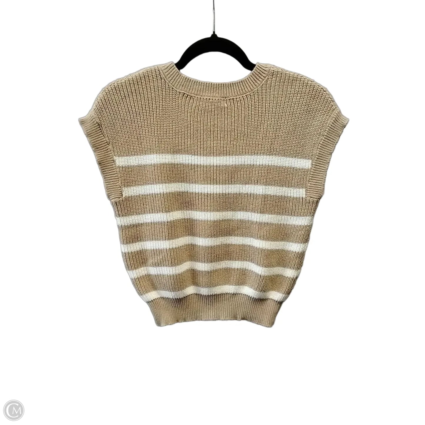 Top Short Sleeve By Moon And Madison In Striped Pattern, Size: Xs