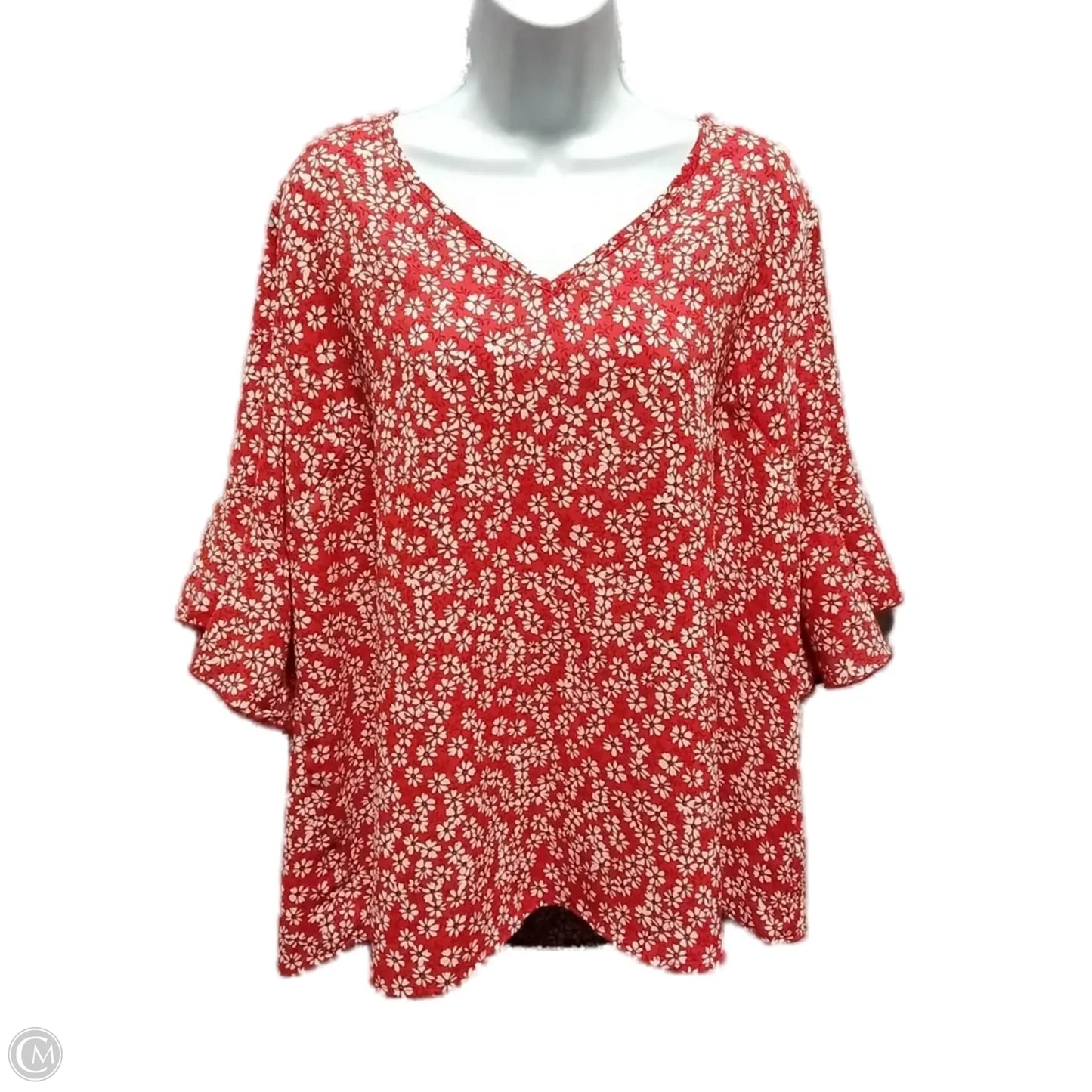 Blouse 3/4 Sleeve By Shein In Floral Print, Size: 2x