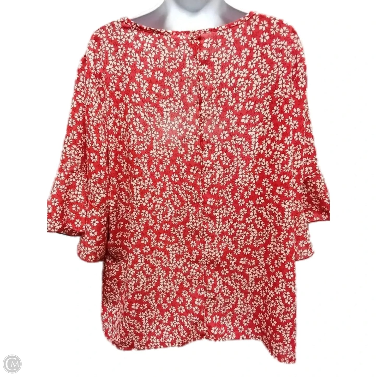 Blouse 3/4 Sleeve By Shein In Floral Print, Size: 2x