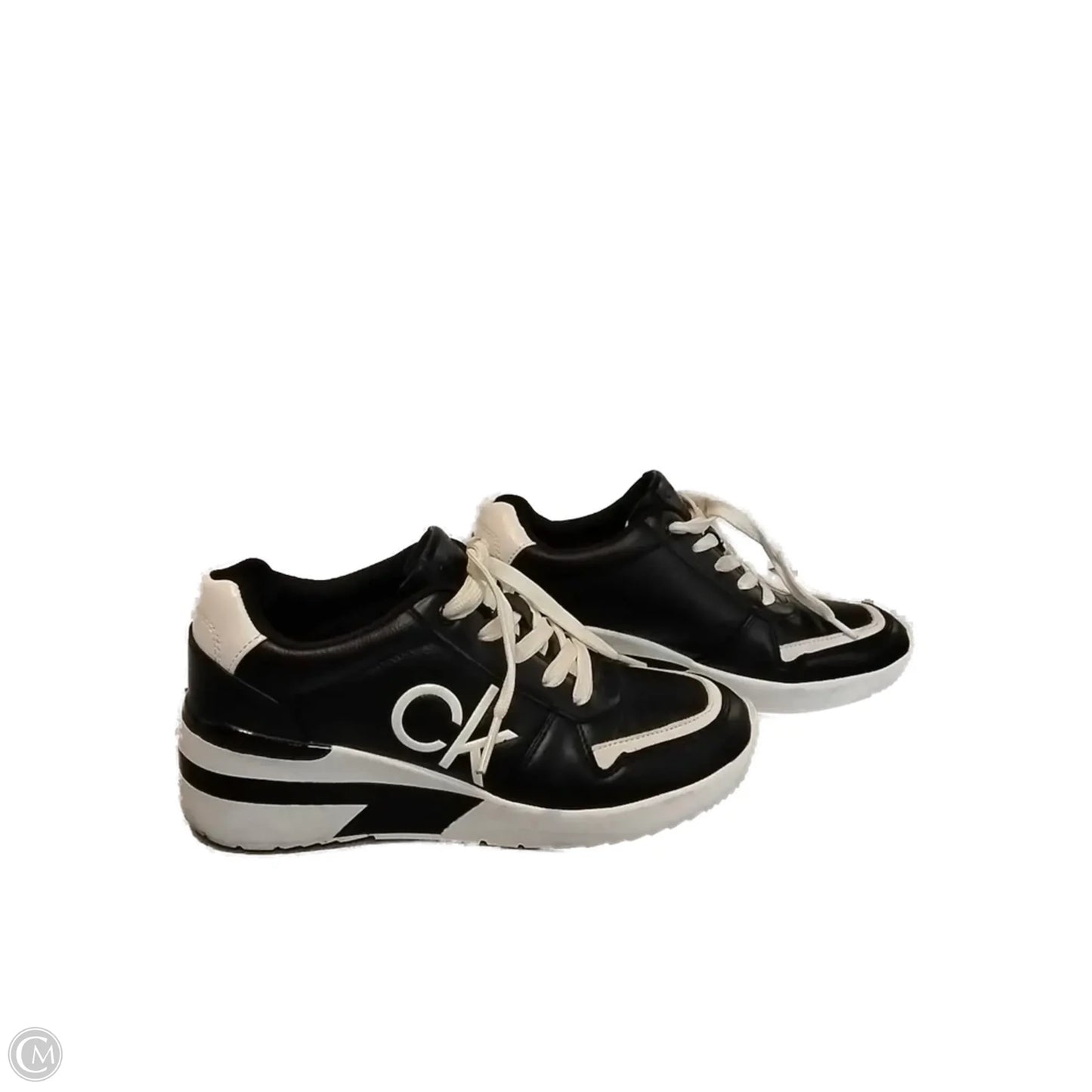 Shoes Sneakers By Calvin Klein In Black & White, Size: 8