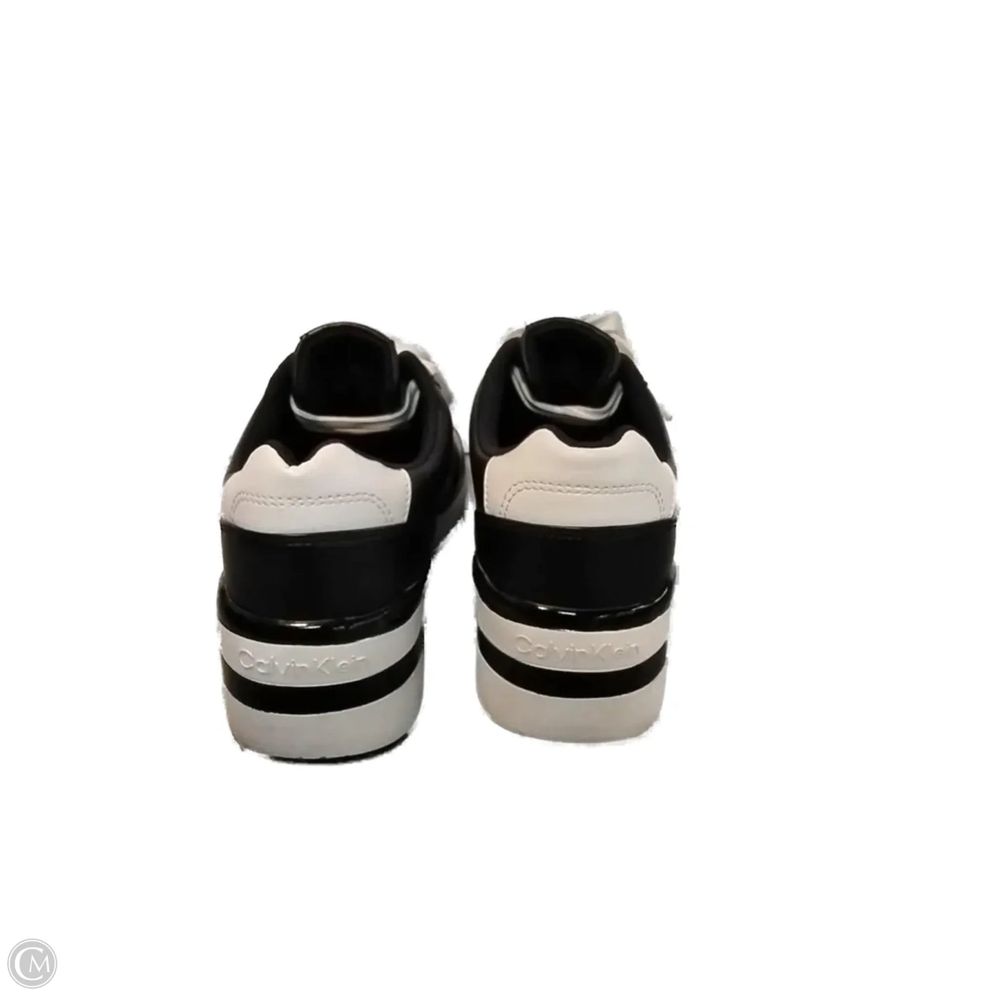 Shoes Sneakers By Calvin Klein In Black & White, Size: 8