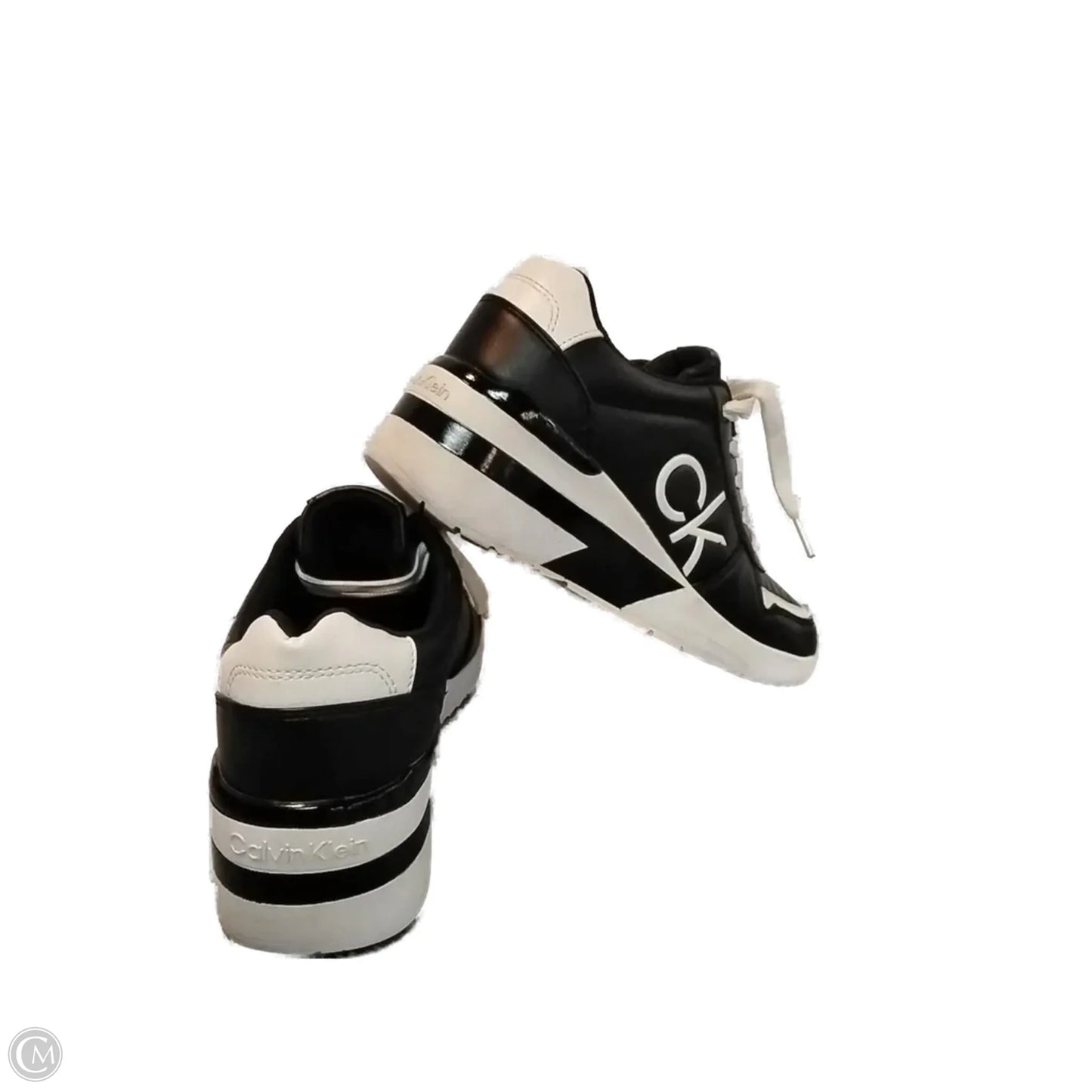 Shoes Sneakers By Calvin Klein In Black & White, Size: 8