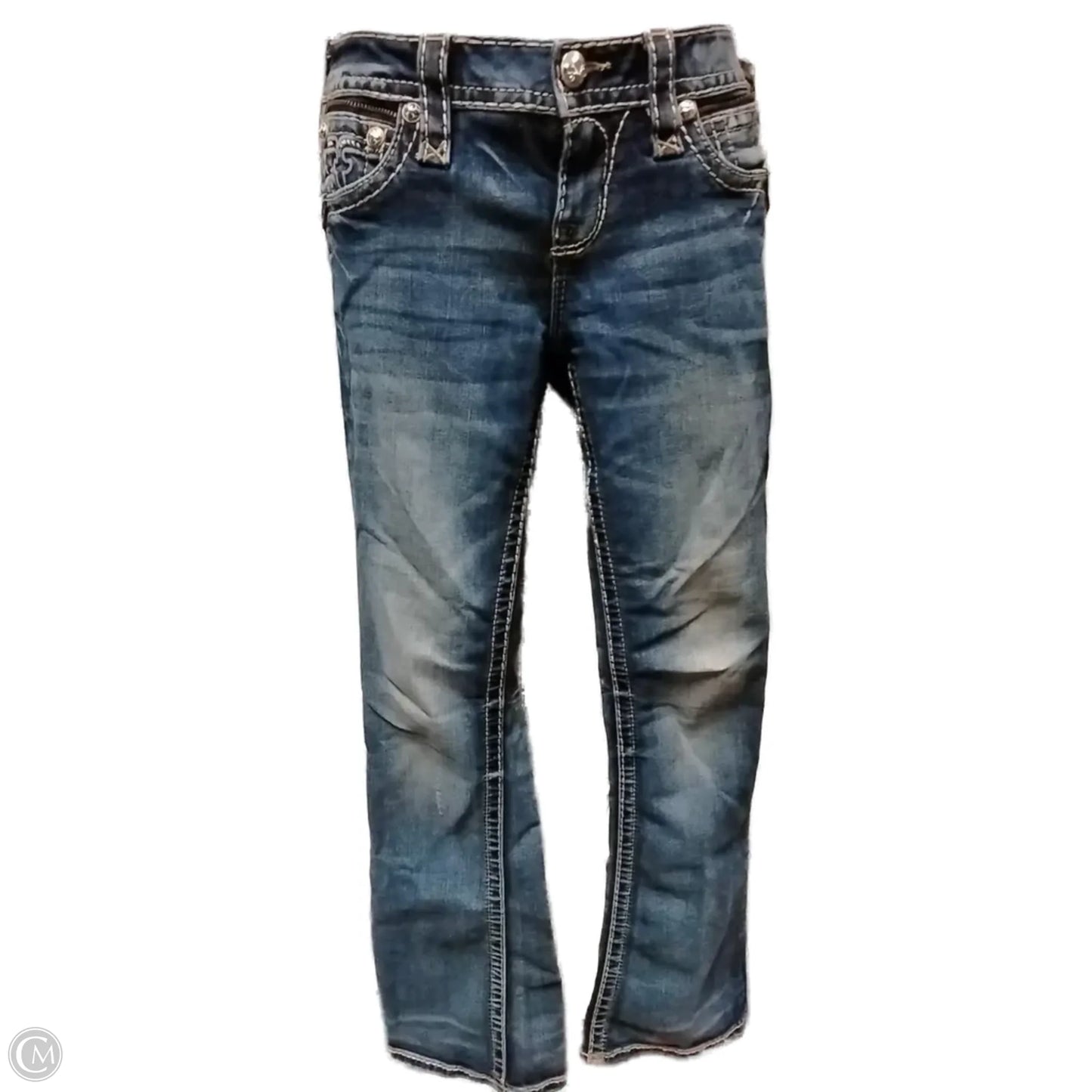 Jeans Flared By Rock Revival In Blue Denim, Size: 4