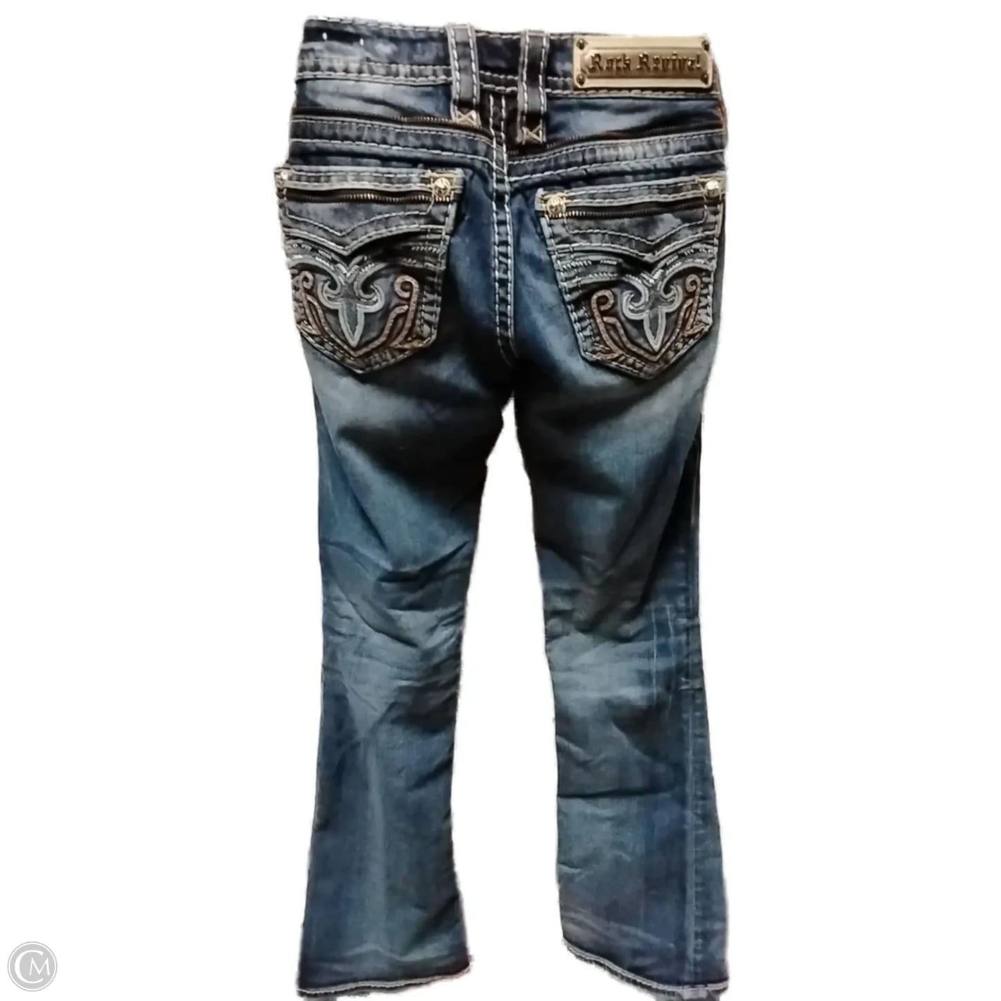 Jeans Flared By Rock Revival In Blue Denim, Size: 4