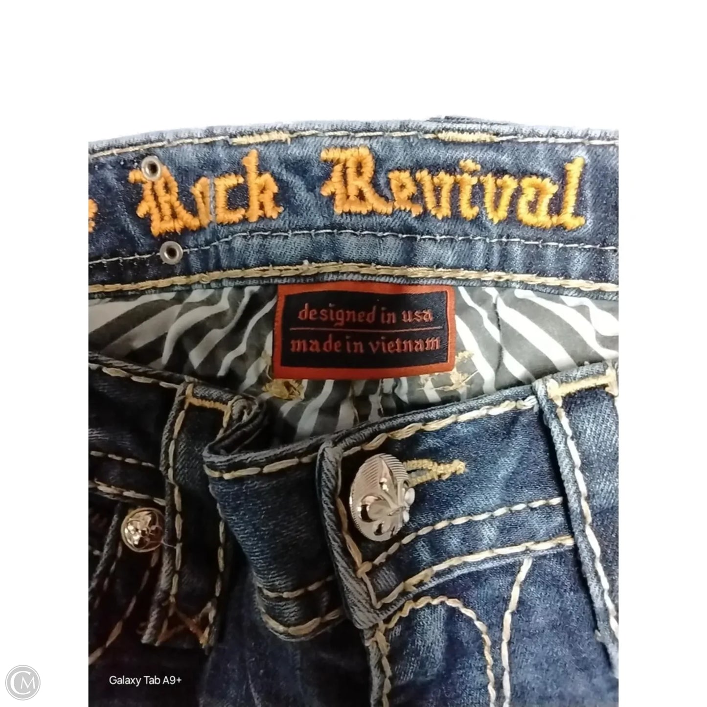 Jeans Flared By Rock Revival In Blue Denim, Size: 4