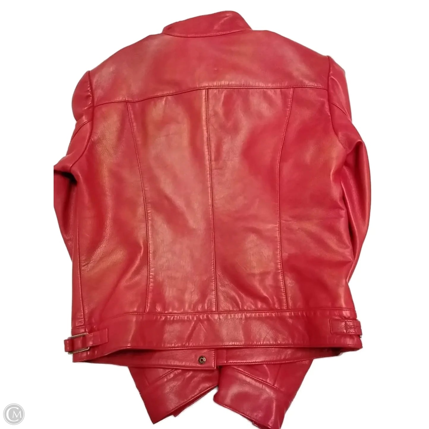 Jacket Leather By Clothes Mentor In Red, Size: M