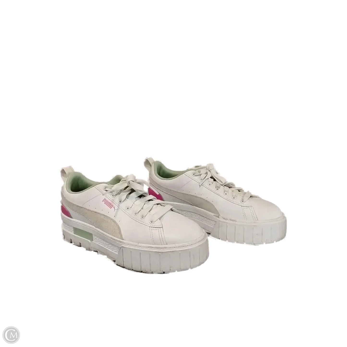 Shoes Sneakers By Puma In Green & White, Size: 10