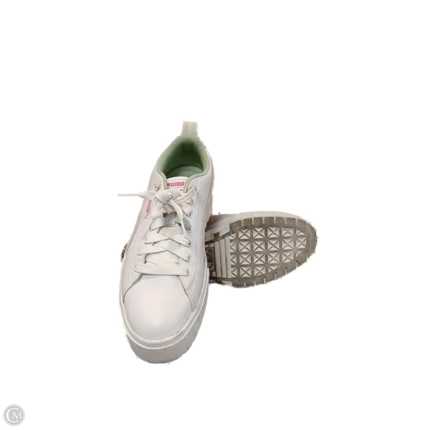 Shoes Sneakers By Puma In Green & White, Size: 10