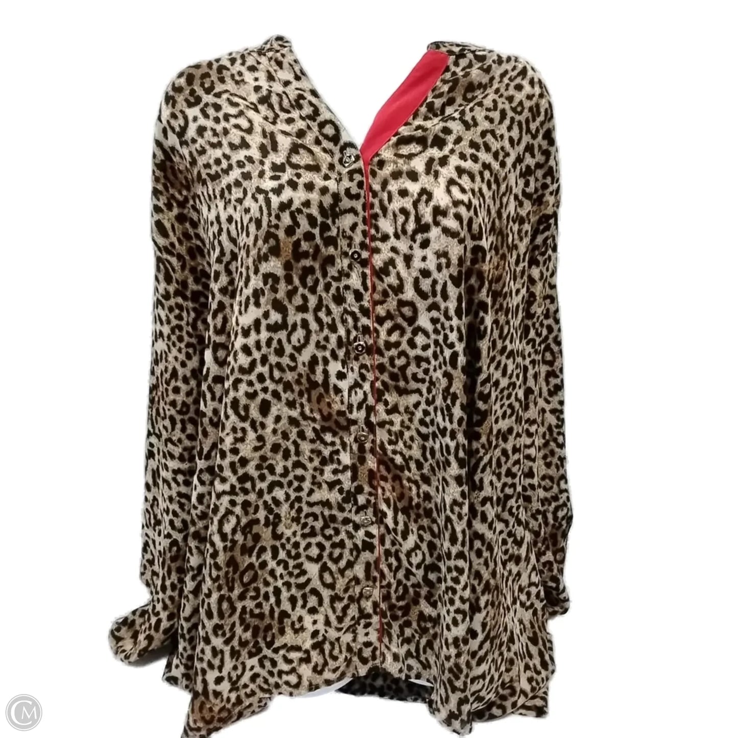 Blouse Long Sleeve By Daniel Rainn In Animal Print, Size: 3x