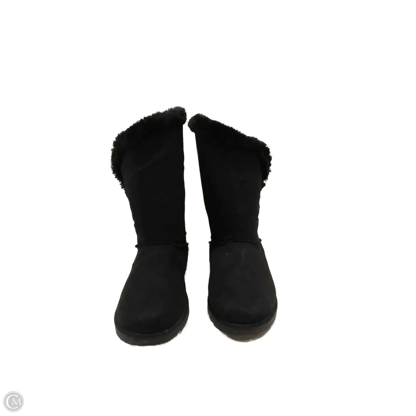 Boots Mid-calf Flats By Clothes Mentor In Black, Size: 10