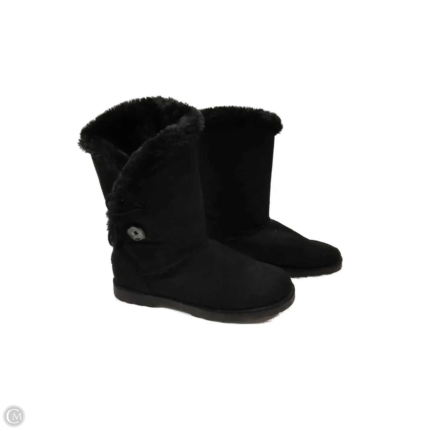 Boots Mid-calf Flats By Clothes Mentor In Black, Size: 10