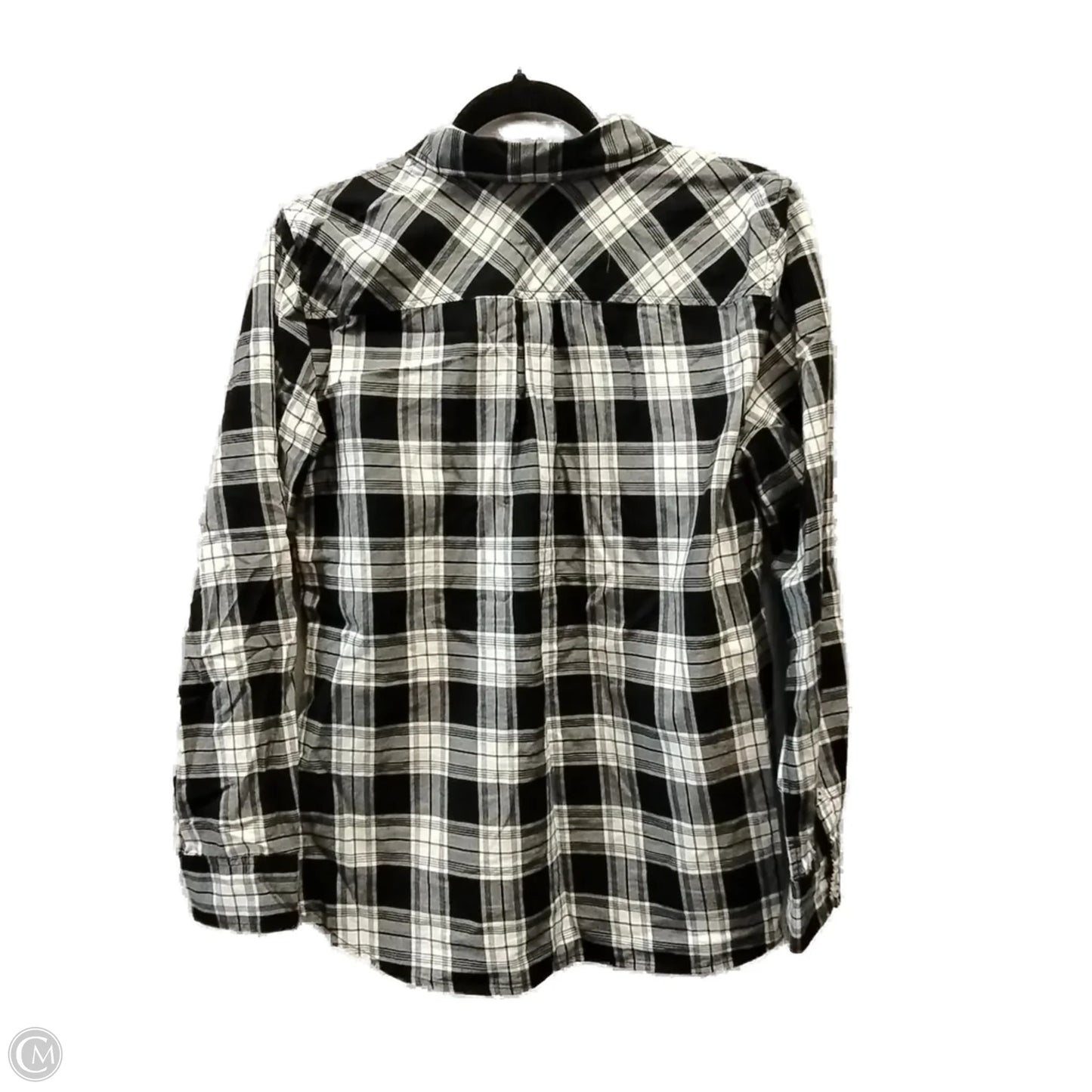 Top Long Sleeve By Talbots In Plaid Pattern, Size: M