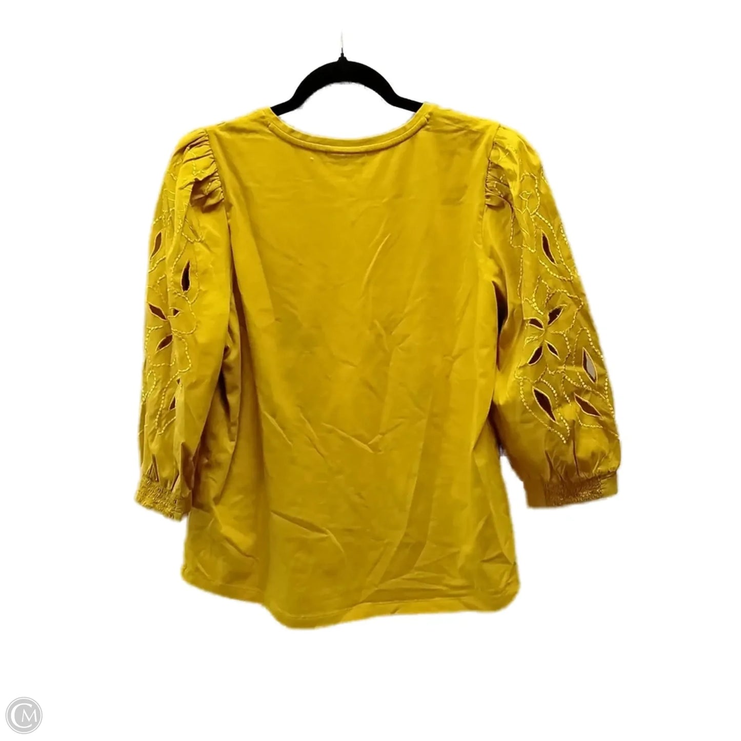 Top Long Sleeve Basic By Chicos In Yellow, Size: L