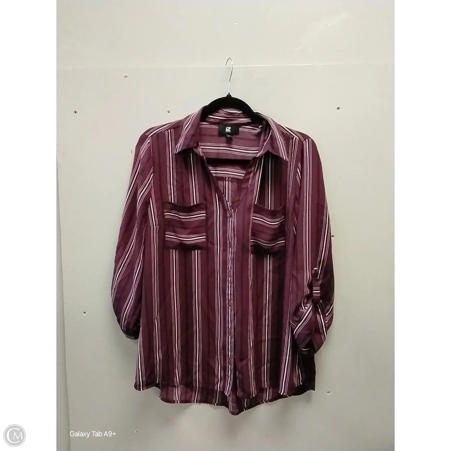 Blouse Long Sleeve By Iz Byer In Purple, Size: Xl
