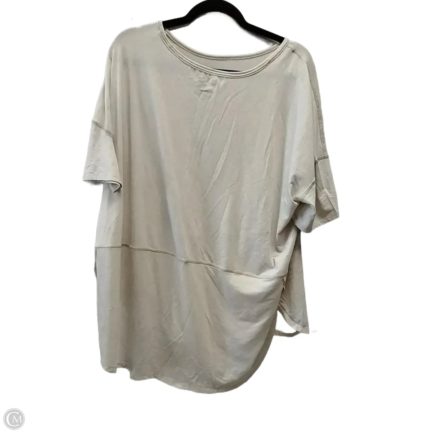 Athletic Top Short Sleeve By The North Face In Cream, Size: L