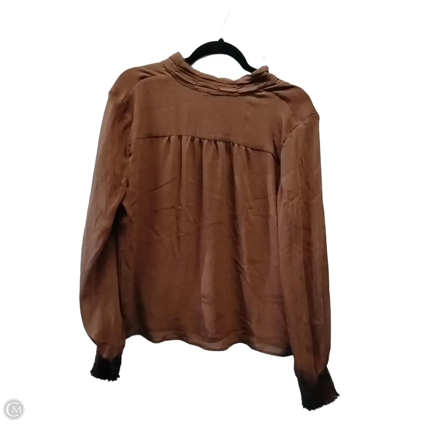 Blouse Long Sleeve By Rachel Zoe In Brown, Size: L