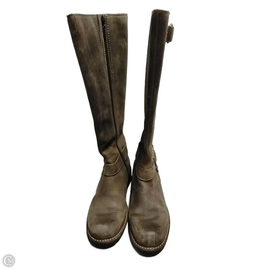 Boots Mid-calf Heels By Clarks In Grey, Size: 8