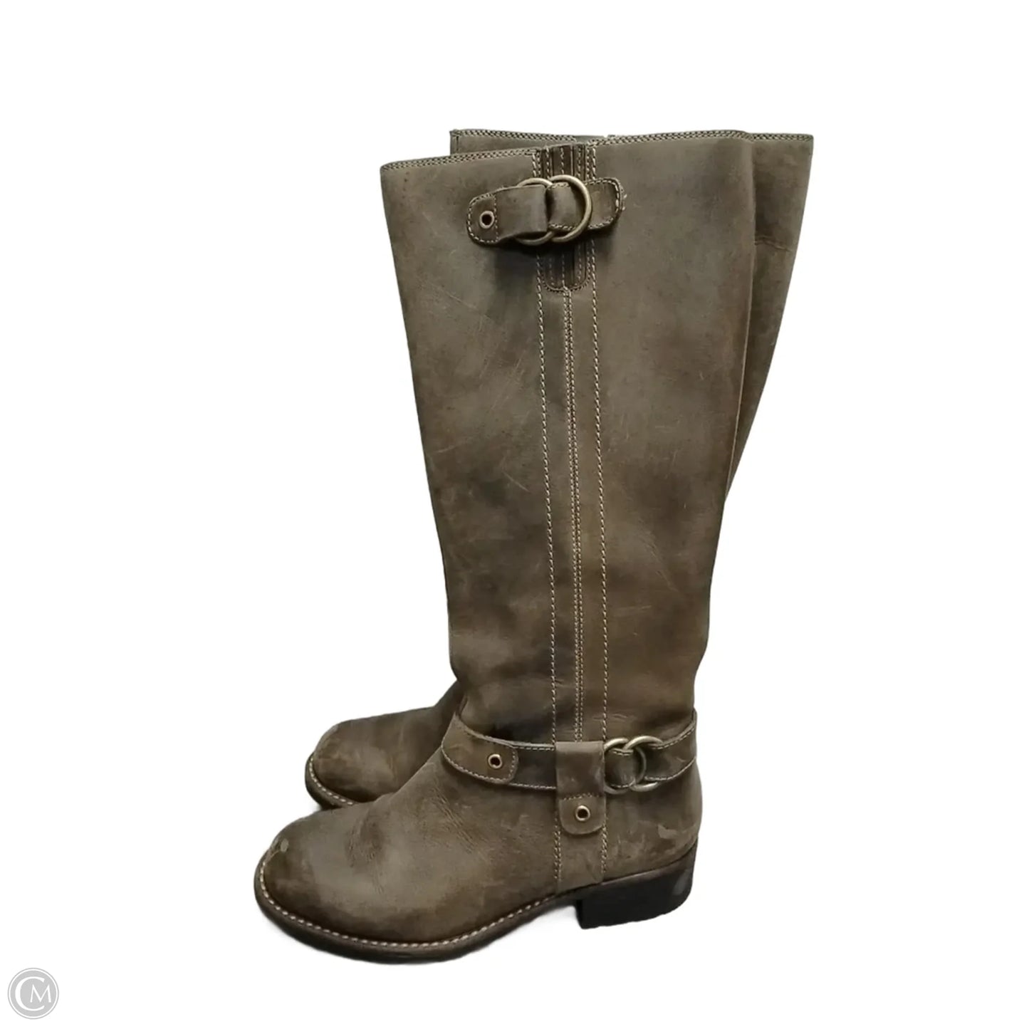 Boots Mid-calf Heels By Clarks In Grey, Size: 8