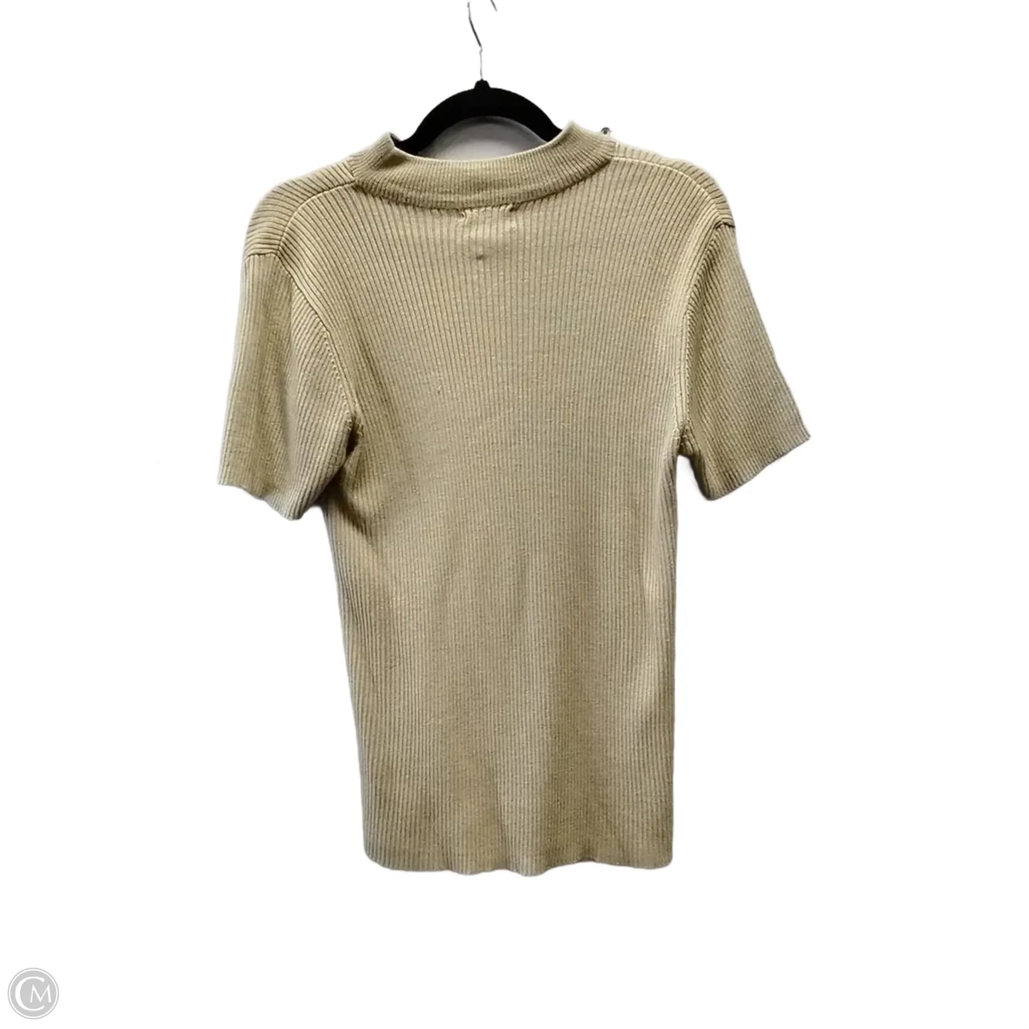 Sweater Short Sleeve By Designer Originals In Tan, Size: S