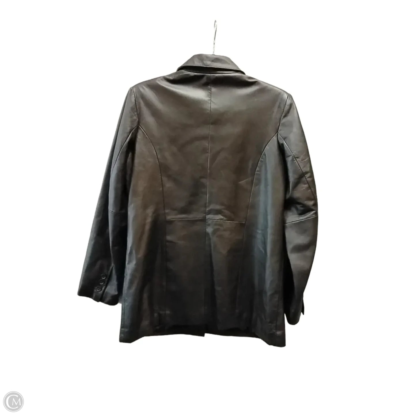 Jacket Leather By Dialogue Qvc In Brown, Size: S