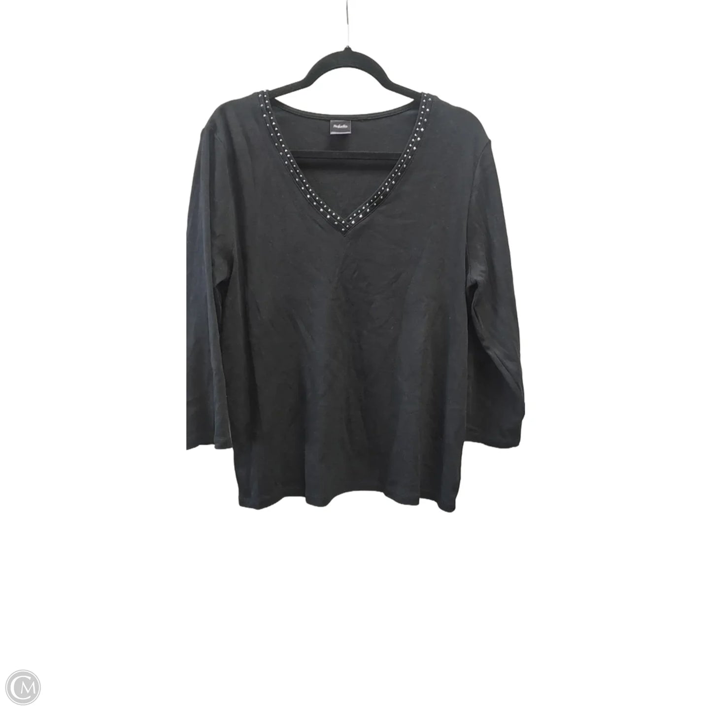 Top Long Sleeve Basic By Rafaella In Black, Size: L