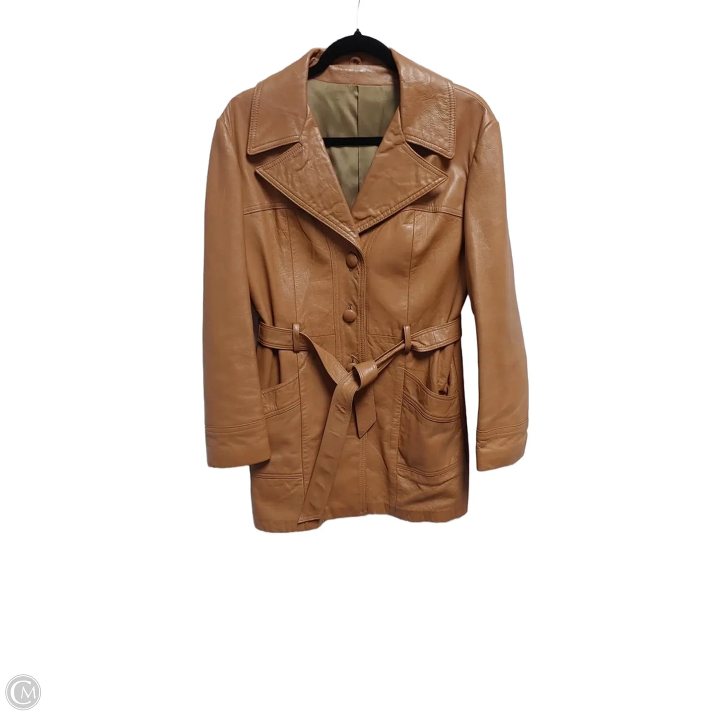 Coat Trench Coat By Clothes Mentor In Brown, Size: M