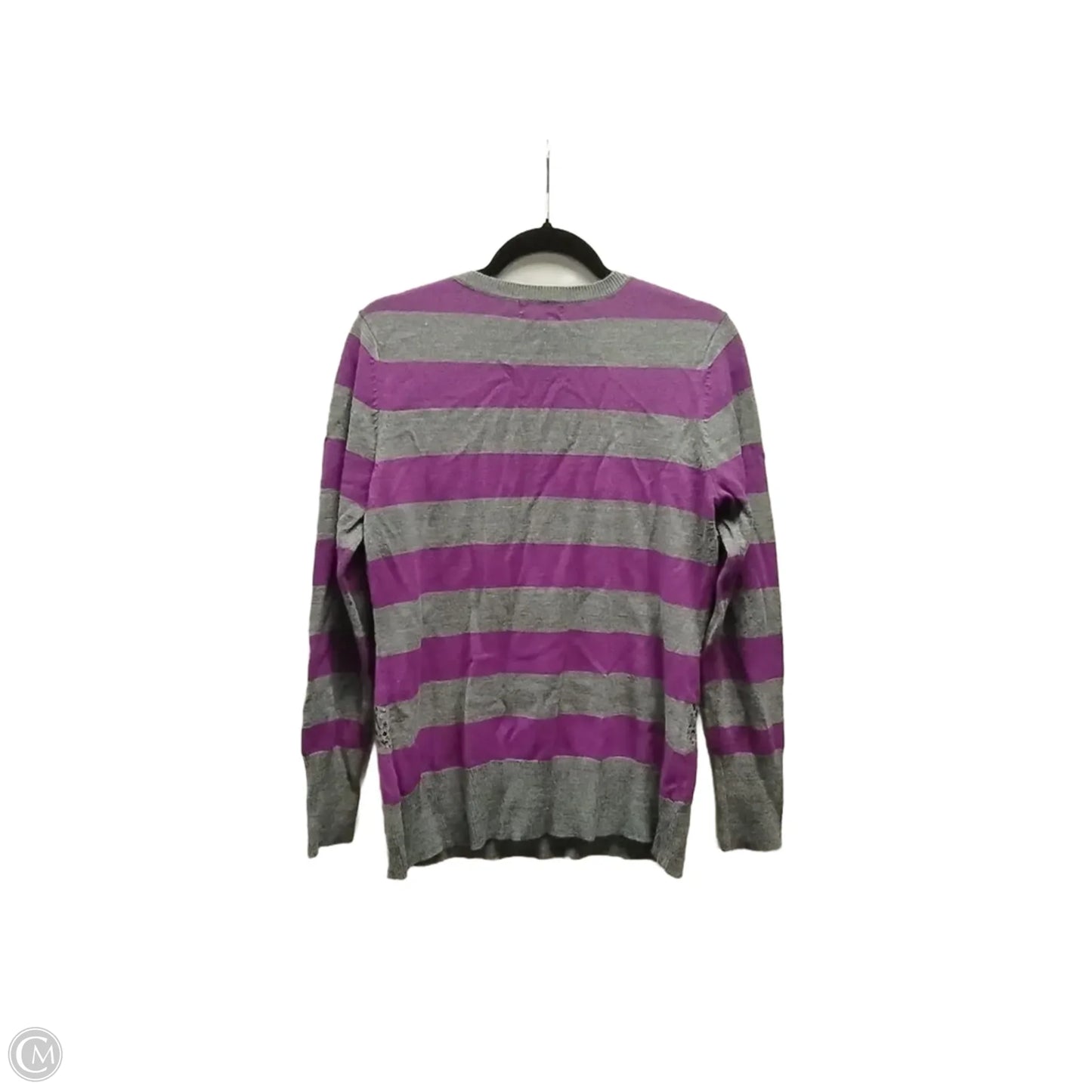 Top Long Sleeve By New York And Co In Grey & Purple, Size: L