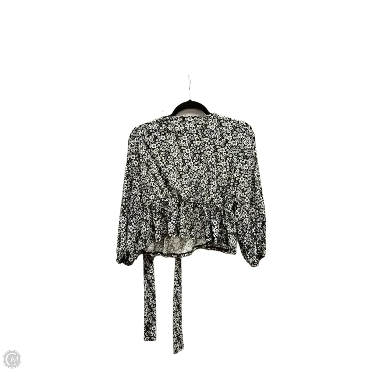 Top Long Sleeve By Meraki In Black & White, Size: M