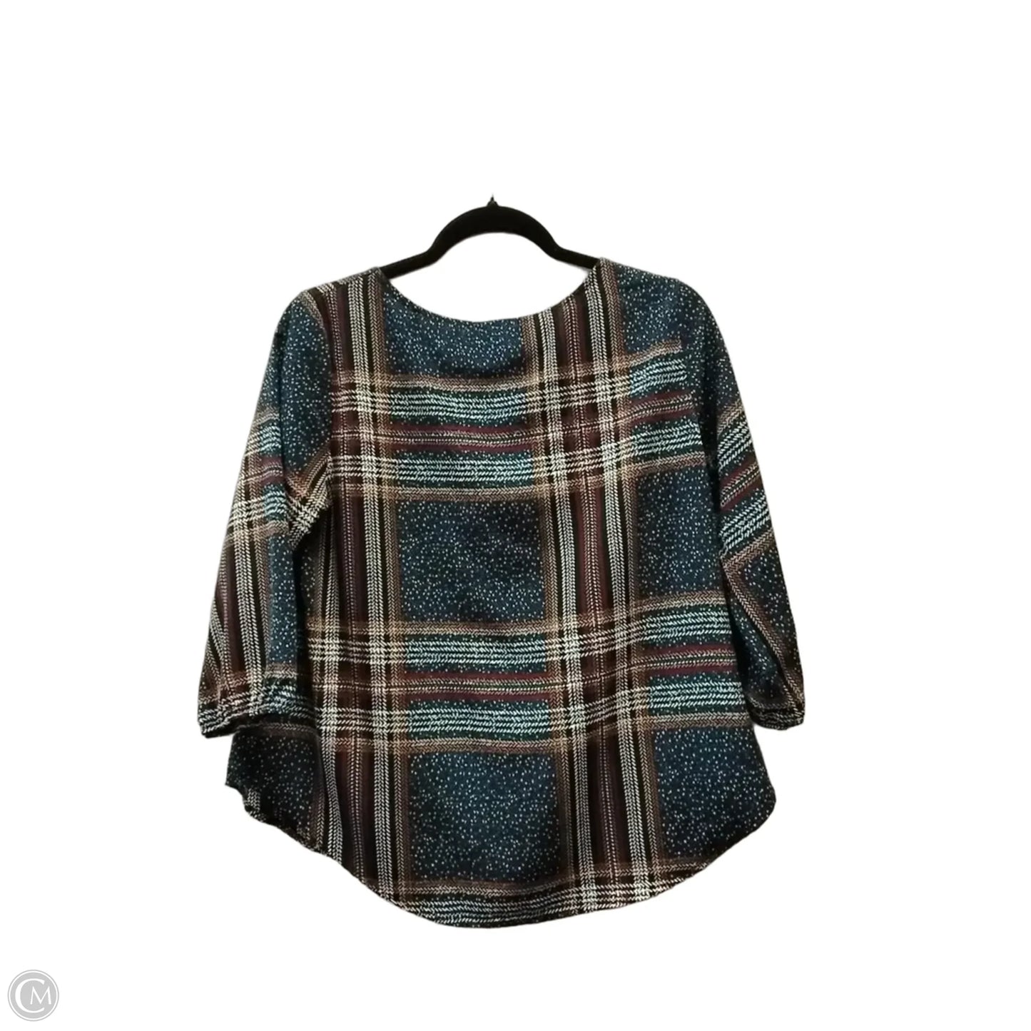 Top Long Sleeve By Kaileigh In Checkered Pattern, Size: S