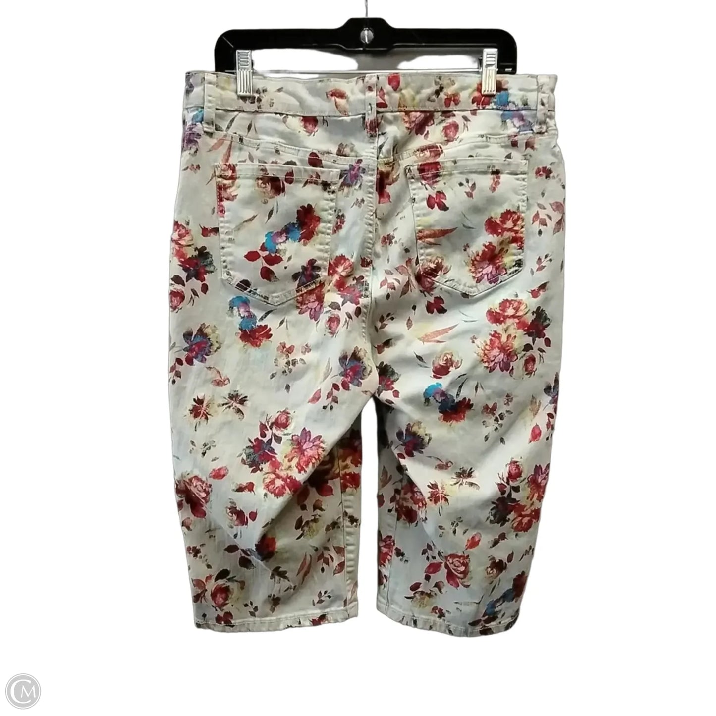 Jeans Cropped By Gloria Vanderbilt In Floral Print, Size: 14