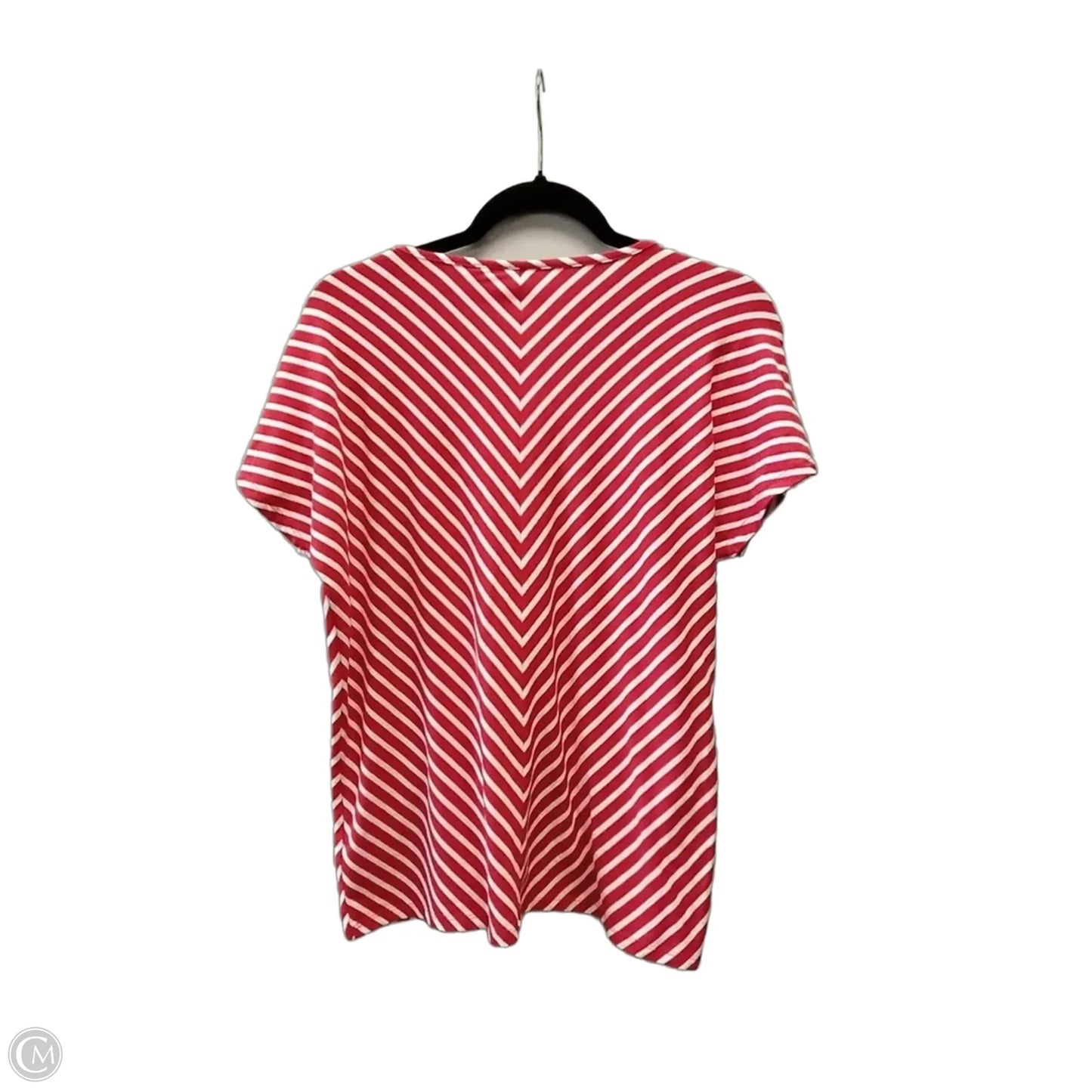 Top Short Sleeve By Cato In Striped Pattern, Size: L