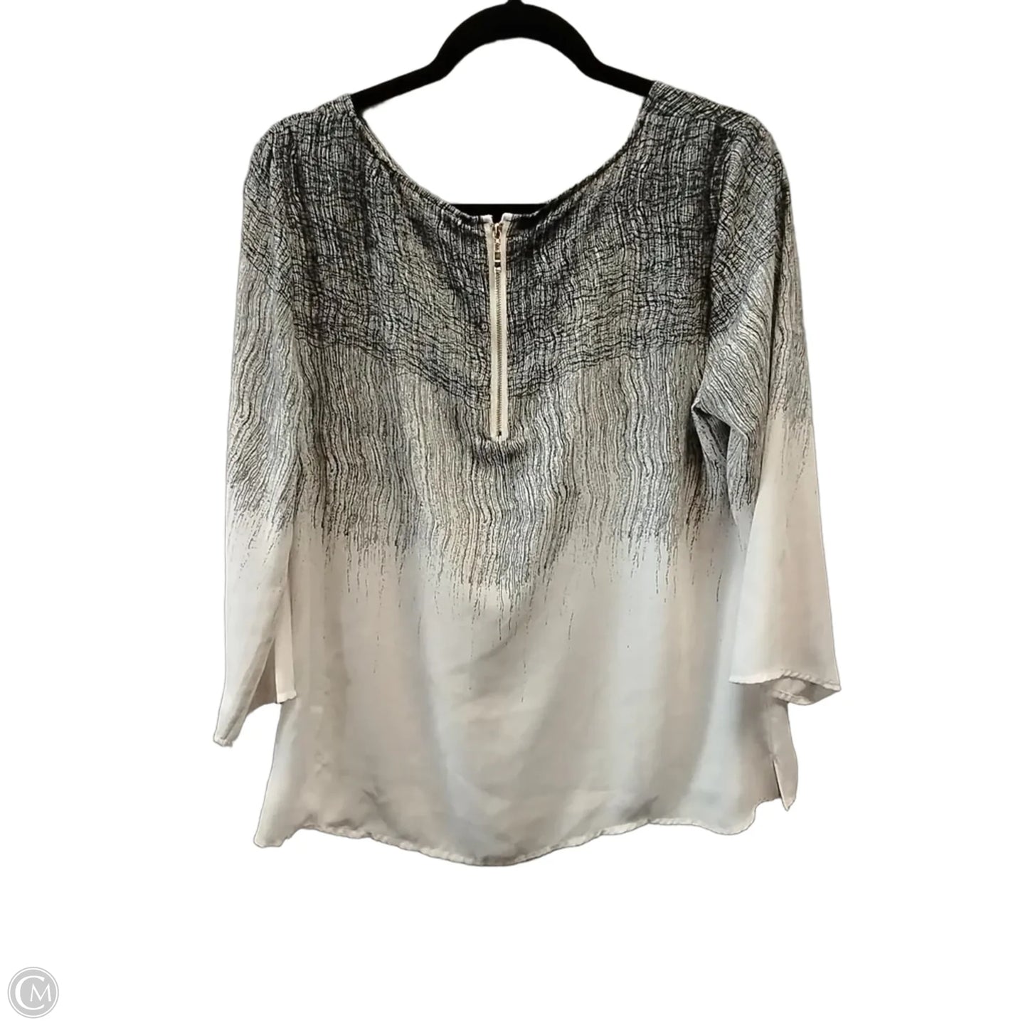 Blouse Long Sleeve By Rose And Olive In Black & Cream, Size: L