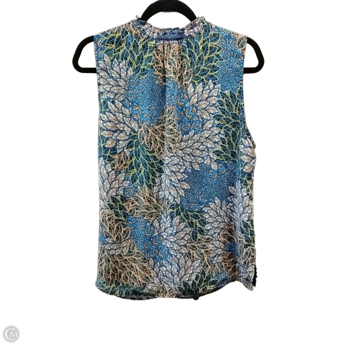 Blouse Long Sleeve By Daniel Rainn In Blue & Orange, Size: L