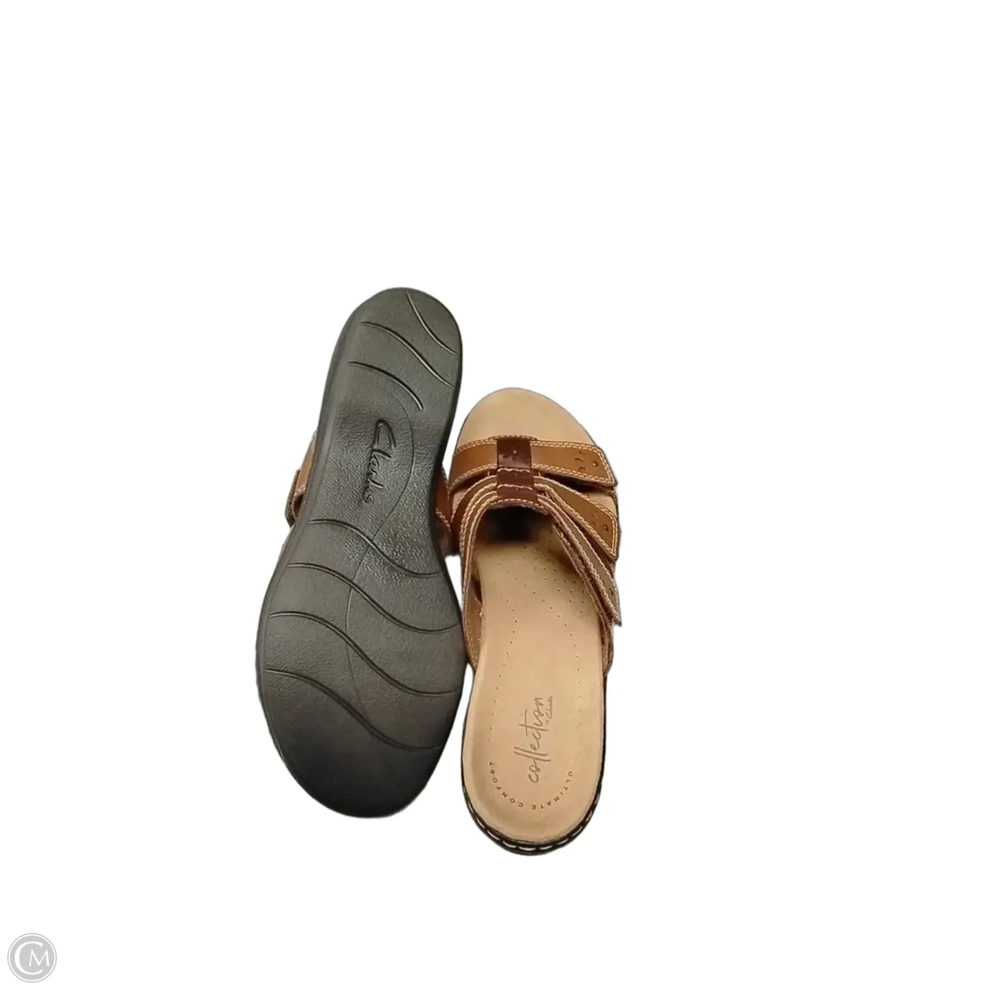 Sandals Flats By Clarks In Tan, Size: 9