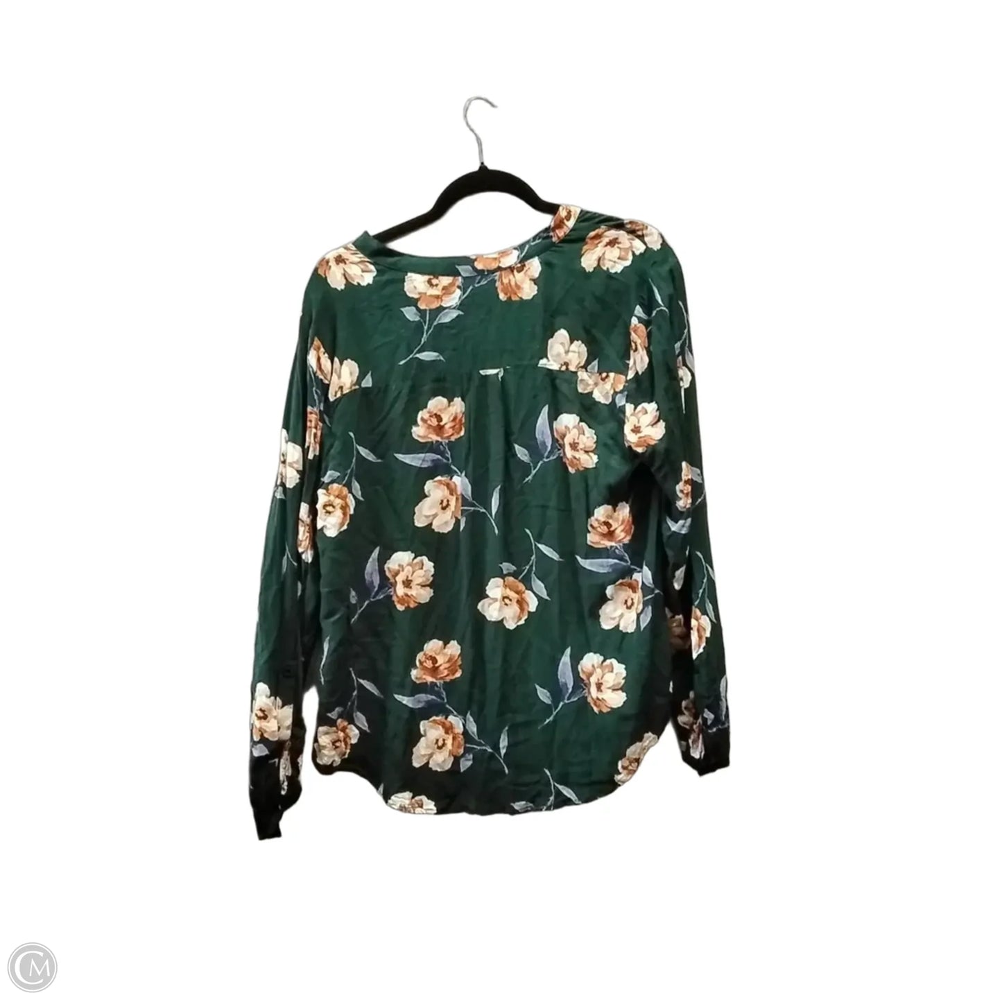 Blouse Long Sleeve By Blu Pepper In Floral Print, Size: L