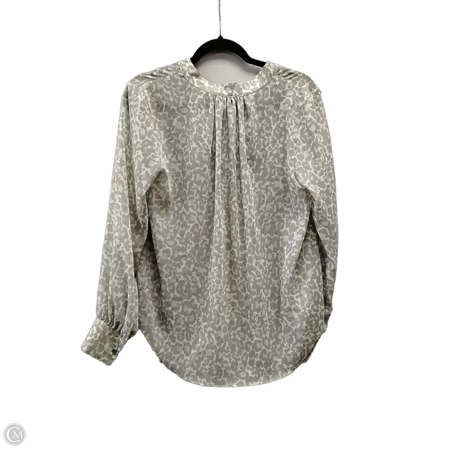 Blouse Long Sleeve By Dkny In Leopard Print, Size: S