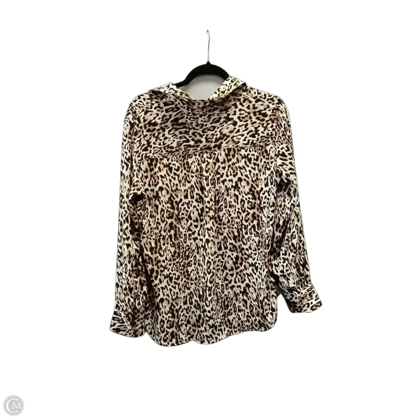 Blouse Long Sleeve By Banana Republic In Leopard Print, Size: M